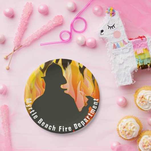Vuurman en Flames Papieren Bordje (Feest)