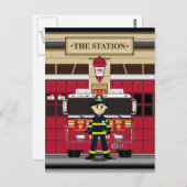 Vuurman met Briefkaart van de Brandstofmotor (Voorkant / Achterkant)