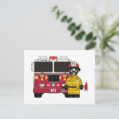 Vuurman met Briefkaart van de Brandstofmotor (Staand voorkant)