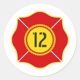 Vuurman met de titel Birthday Ronde Sticker