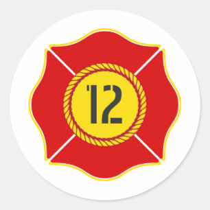 Vuurman met de titel Birthday Ronde Sticker