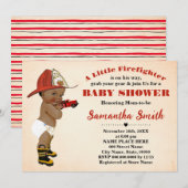 Vuurman op weg naar Afro-Amerikaans Baby shower Kaart (Voorkant / Achterkant)