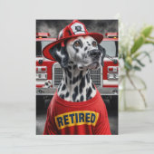 Vuurman Pensioenfeest met Dalmation Dog Kaart (Staand voorkant)