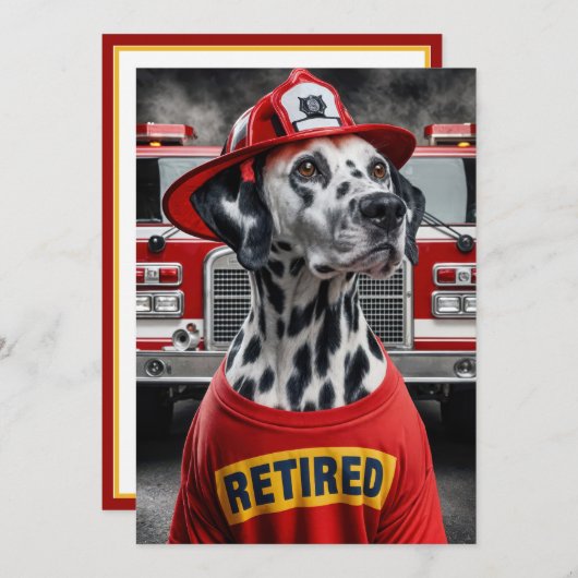 Vuurman Pensioenfeest met Dalmation Dog Kaart (Voorkant / Achterkant)