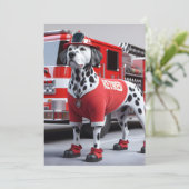 Vuurman Pensioenfeest met Dalmation Dog Kaart (Staand voorkant)