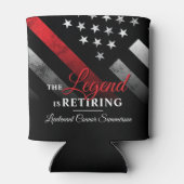 Vuurman Retirement Party Red Line Flag Firefighter Blikjeskoeler (Achterkant)