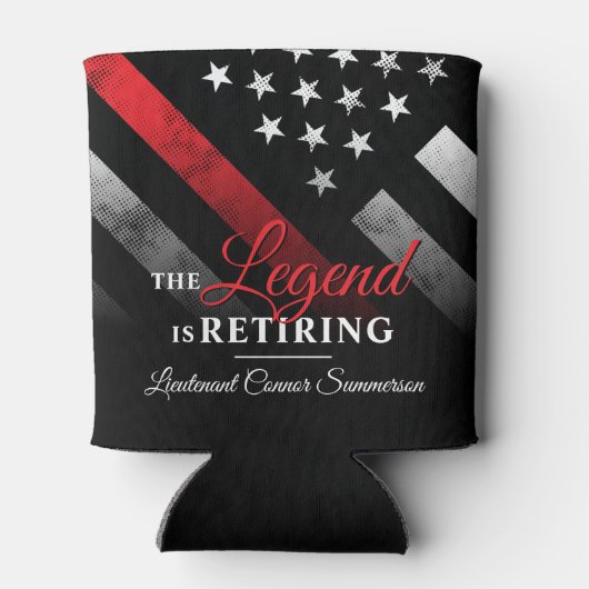 Vuurman Retirement Party Red Line Flag Firefighter Blikjeskoeler (Achterkant)