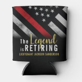 Vuurman Retirement Party Red Line Flag Firefighter Blikjeskoeler (Voorkant)