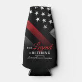 Vuurman Retirement Party Red Line Flag Firefighter Flesjeskoeler (Voorkant)