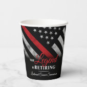 Vuurman Retirement Party Red Line Flag Firefighter Papieren Bekers (Achterkant)