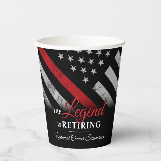 Vuurman Retirement Party Red Line Flag Firefighter Papieren Bekers (Voorkant)