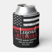 Vuurman Retirement Thin Red Line Flag Firefighter Blikjeskoeler (Blikje Voorkant)