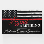 Vuurman Retirement Thin Red Line Flag Firefighter Spandoek (Horizontaal)