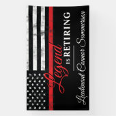 Vuurman Retirement Thin Red Line Flag Firefighter Spandoek (Verticaal)
