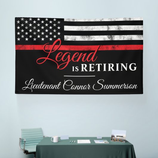 Vuurman Retirement Thin Red Line Flag Firefighter Spandoek (Beurs)