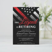 Vuurman Thin Red Line Firefighter Retirement Party Kaart (Staand voorkant)