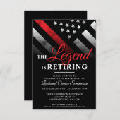 Vuurman Thin Red Line Firefighter Retirement Party Kaart (Voorkant / Achterkant)