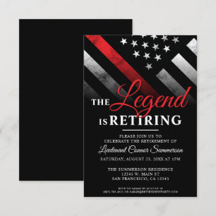 Vuurman Thin Red Line Firefighter Retirement Party Kaart