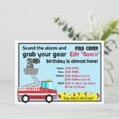 Vuurman Uitnodiging derde verjaardagspartij Vuurbr (Staand voorkant)