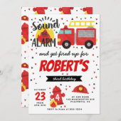 Vuurman verjaardagsfeest Uitnodiging (Voorkant / Achterkant)