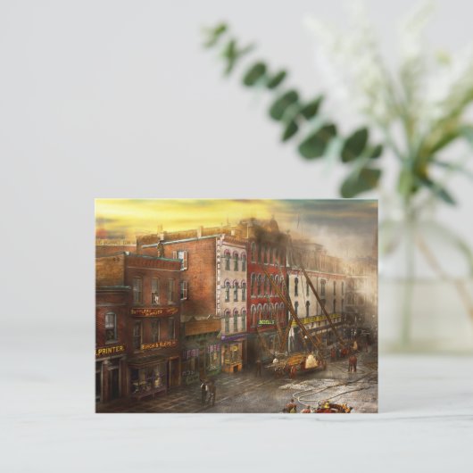 Vuurman - Washington DC - Vuur in Bedell's Bedding Briefkaart (Staand voorkant)