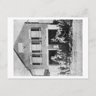 Vuurmannen met apparatuur buiten Firehouse Briefkaart