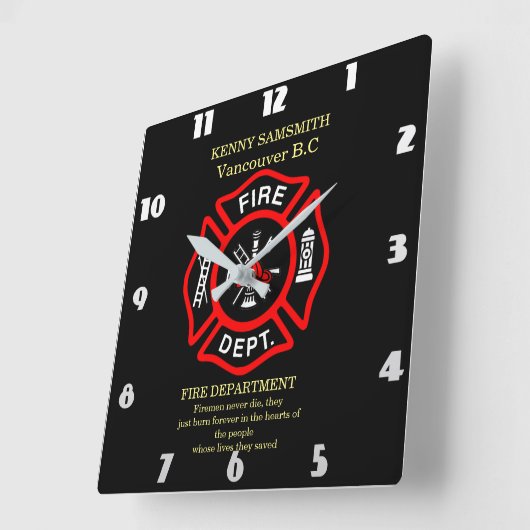 Vuurmannen sterven nooit vierkante klok (Hoek)