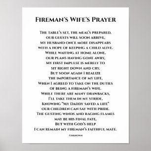 Vuurman's vrouw-gebed poster