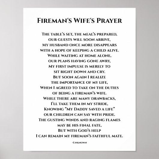 Vuurman's vrouw-gebed poster (Voorkant)