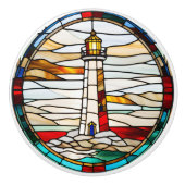 Vuurmast namaak glas-in-lood keramische knop (Voorkant)