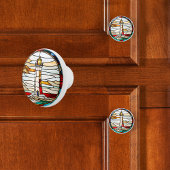 Vuurmast namaak glas-in-lood keramische knop