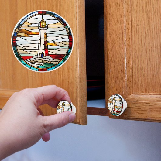 Vuurmast namaak glas-in-lood keramische knop