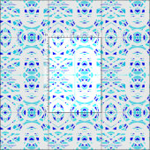 Vuurmerk blauw wit abstract gouachekunst stof (Delen)