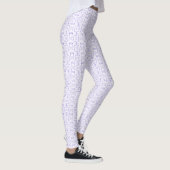 Vuurmerk Paarse Witte Abstracte Gouache Kunst Leggings (Rechts)