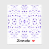 Vuurmerk Paarse Witte Abstracte Gouache Kunst Sticker (Vel)