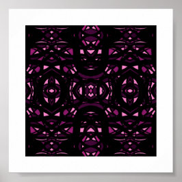 Vuurmerk Roze Zwarte Abstracte Gouachekunst Poster