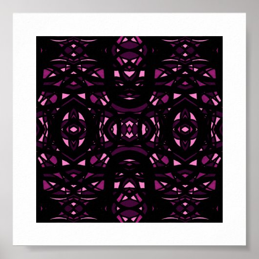 Vuurmerk Roze Zwarte Abstracte Gouachekunst Poster (Voorkant)
