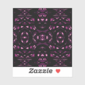 Vuurmerk Roze Zwarte Abstracte Gouachekunst Sticker (Vel)