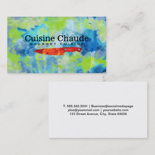 Vuurmes | Watercolor Achtergrond Visitekaartje (Voorkant / Achterkant)