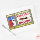 Vuurmierenjachtvergunning Rechthoekige Sticker (Envelop)