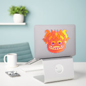 Vuurmonster Sticker (Laptop op bureau)