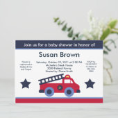 Vuurmotor/Aanbesteding Baby shower vrachtwagen Kaart (Staand voorkant)