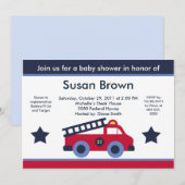 Vuurmotor/Aanbesteding Baby shower vrachtwagen Kaart (Voorkant / Achterkant)