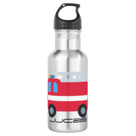 Vuurmotor naar school terugkeren naar school waterfles 