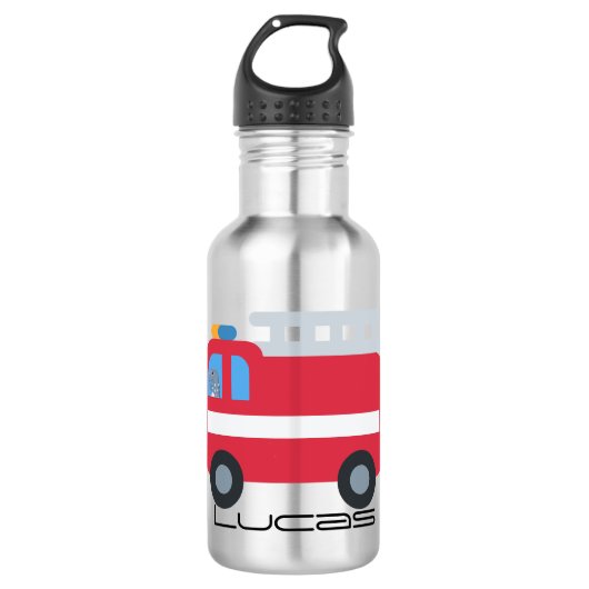 Vuurmotor naar school terugkeren naar school waterfles  (Voorkant)