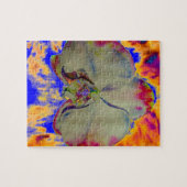 Vuurorchidee, abstracte tropische bloemschildering legpuzzel (Horizontaal)