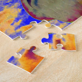 Vuurorchidee, abstracte tropische bloemschildering legpuzzel (Zijkant)