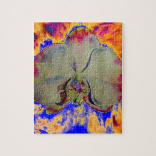 Vuurorchidee, abstracte tropische bloemschildering legpuzzel