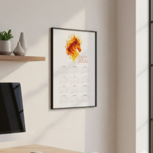Vuurpaard 2026 Muurkalender Poster