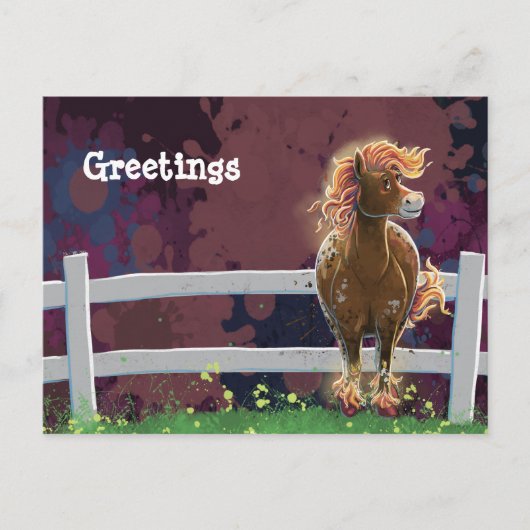 Vuurpaard Briefkaart (Voorkant)